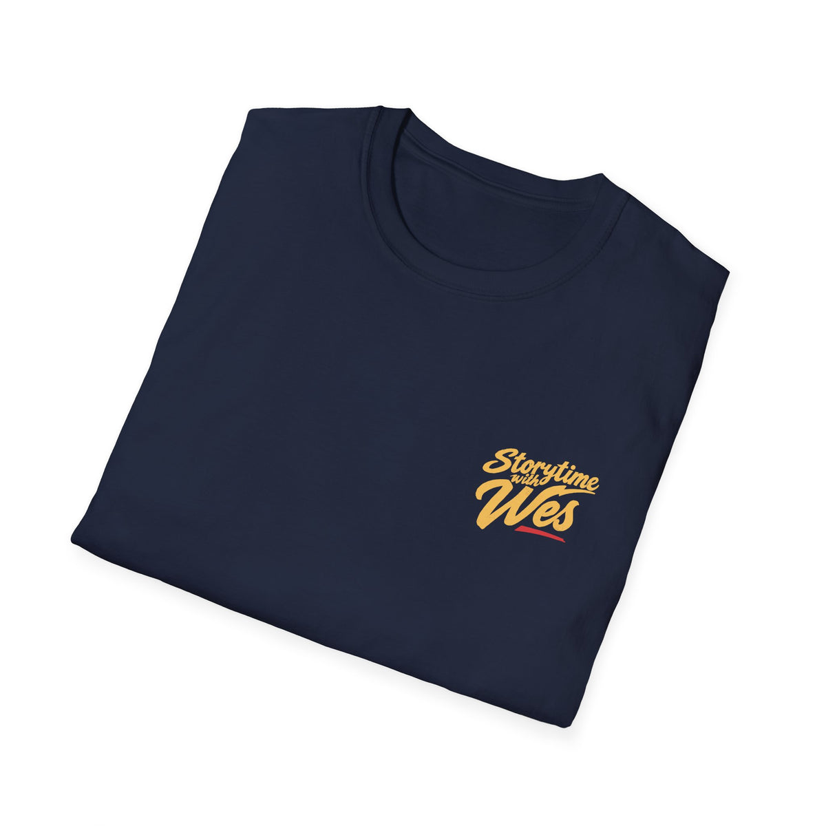 Storytime with Wes T-Shirt — Retro Tee (Front Chest Logo & Back Portrait)